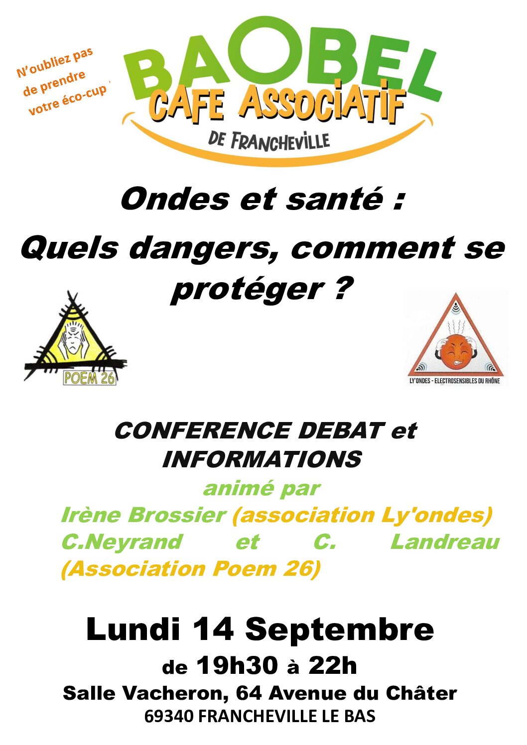 Ondes et sante conference debat lundi 14 septembre